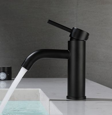 Schwarzer Edelstahl-Einhebelküchen-Mischer-Hahn-Badezimmer-Waschbecken-Hahn