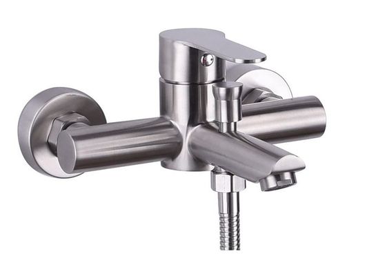 Silberner Luster Stainless Steel Hot Cold-Badezimmer-Hahn-Zeitgenosse