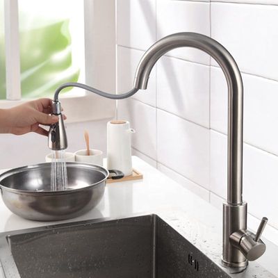 Das Oberflächenzeichnen rostfrei ziehen Küchen-Hahn-gesundes hygienisches herunter