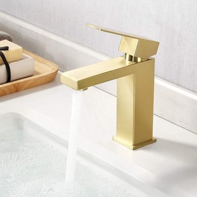 Hahn 12L/Min Brushed Gold Bathroom Basin für Bürogebäude